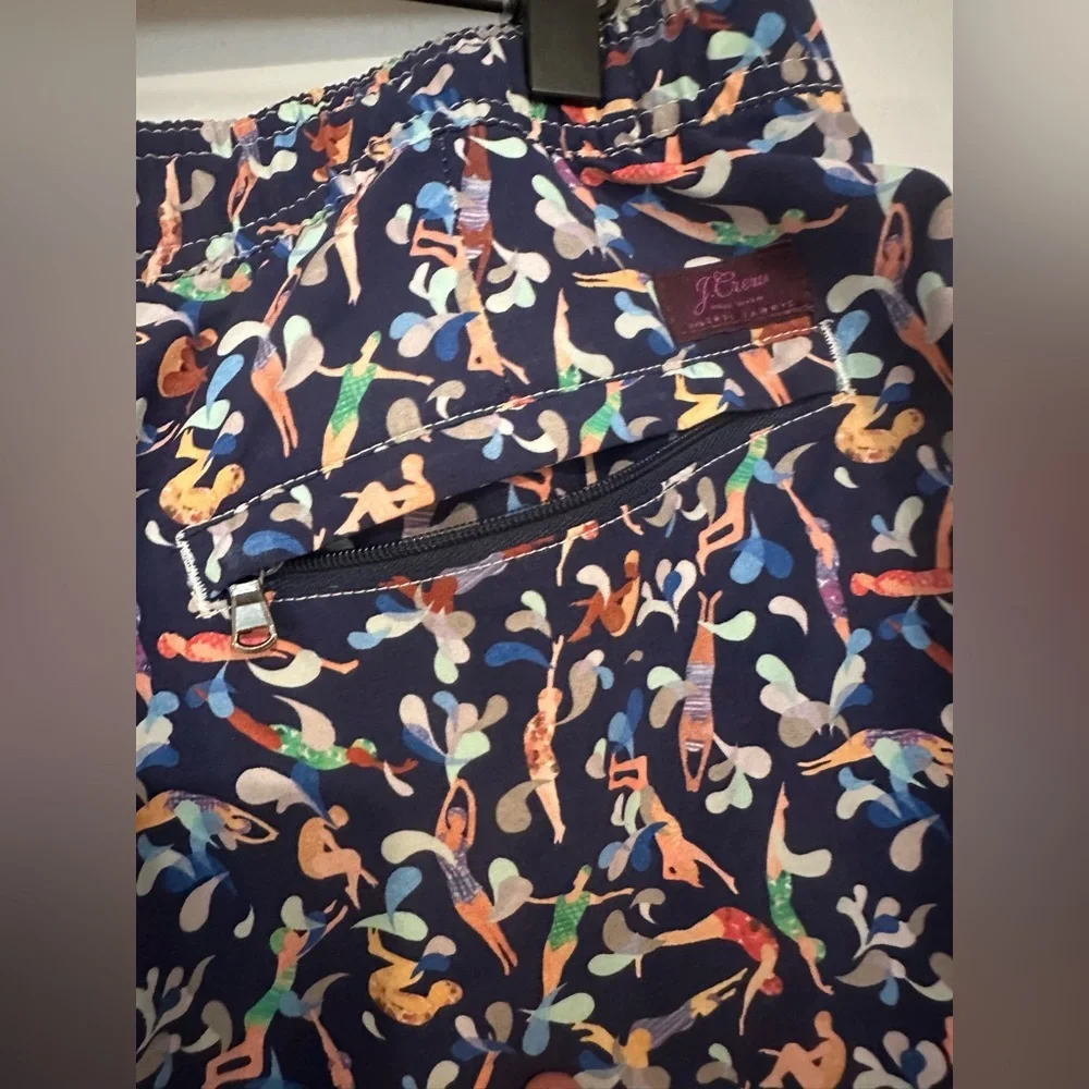 J.‎ Crew x Liberty Swim Trunks in Liberty swimmers print- Navy/Multi- 30